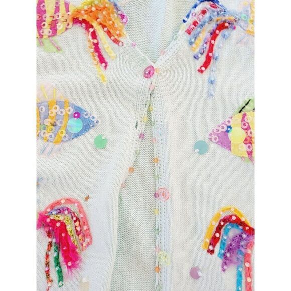 Vintage Design Options Phillip & Jane‎ Gordon XXL Sweater Fish Life *Stains!! - Picture 12 of 13